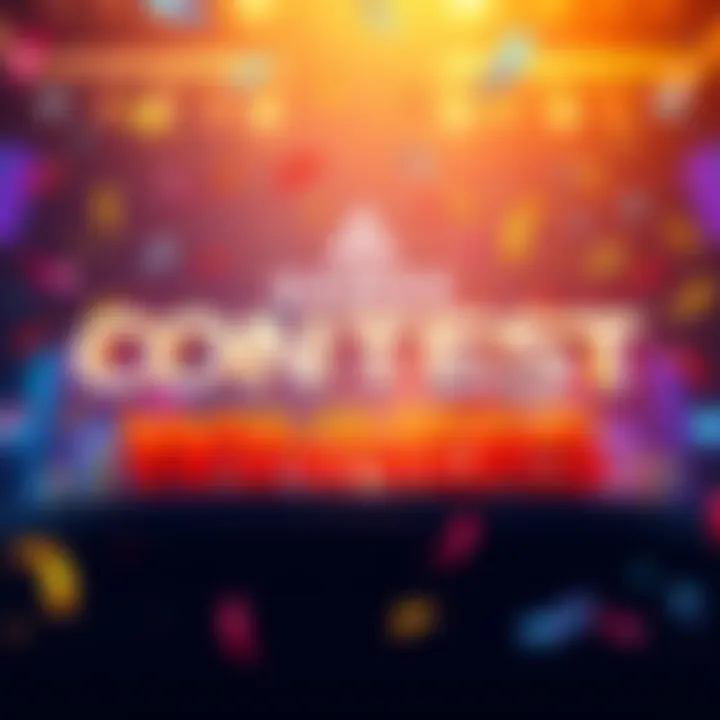 A celebratory graphic showcasing the winners of Atlas Games contests with confetti and prizes.