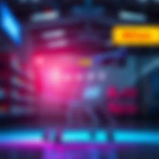 A bright graphic showing a shopping cart with new features labeled like star ratings and phone sign-ins, indicating Atlas Shopping's upcoming upgrades.