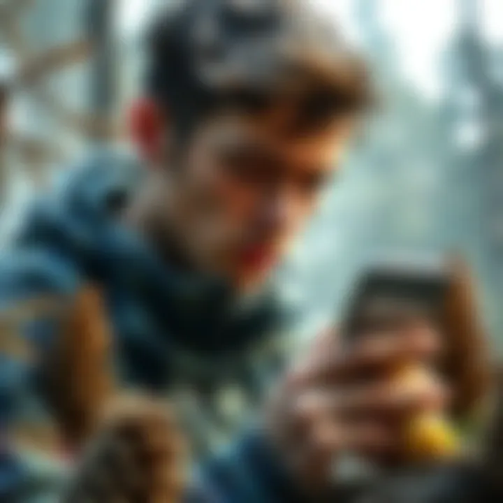 A person looks frustrated while checking the Atlas app on their phone, surrounded by pinecones and mushrooms, illustrating better earning options.