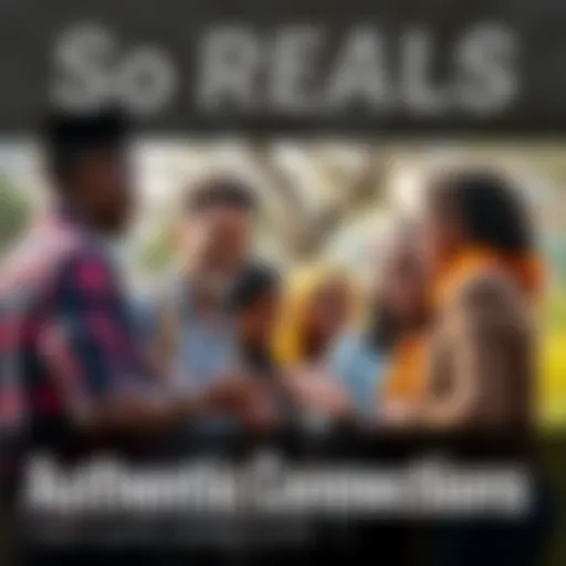 A group of diverse people engaging in a deep conversation outdoors, showcasing genuine interactions and emotions.