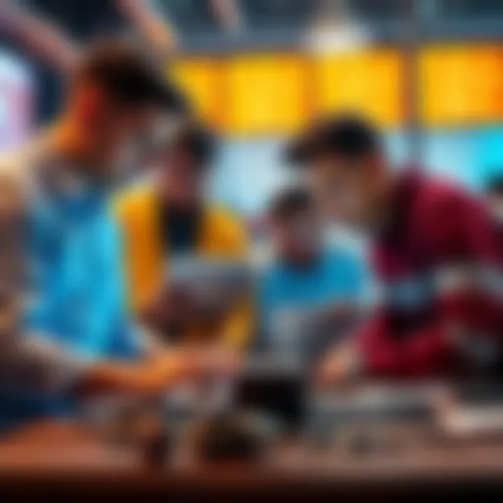 A team of engineers discussing an automated deployment process for Ethereum rollup testnets on a laptop