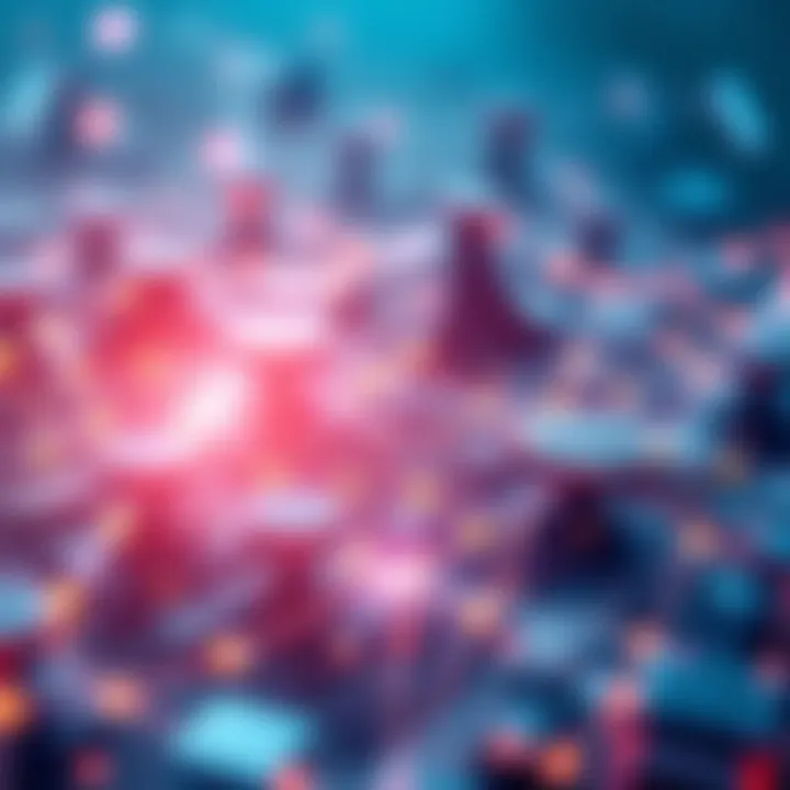A visual representation of Avalanche's secure financial network connecting multiple institutions, featuring digital elements symbolizing compliance and real-time settlement.
