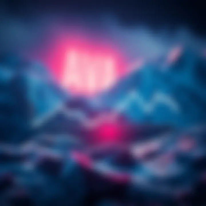 A graphic showing the downward trend of Avalanche (AVAX) value on a line chart, with worried investors in the background.