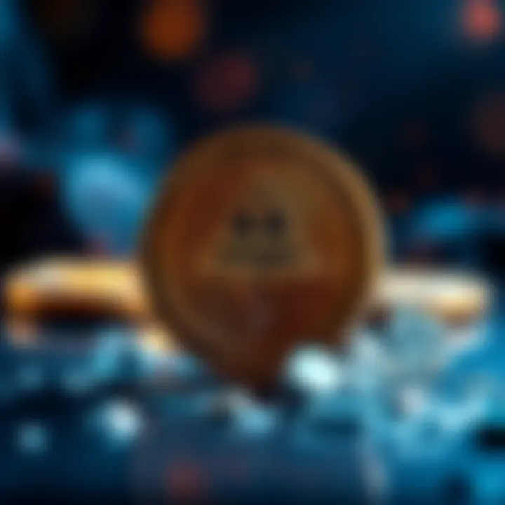 A broken coin with a warning sign, symbolizing the risks of investing in Fraud Coin.