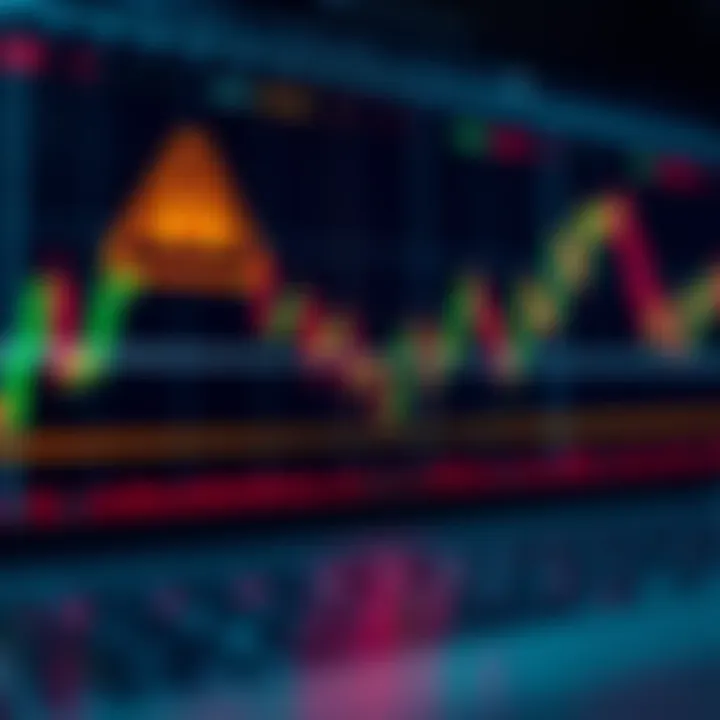 Graphic showing financial charts with a warning symbol about leverage trading risks