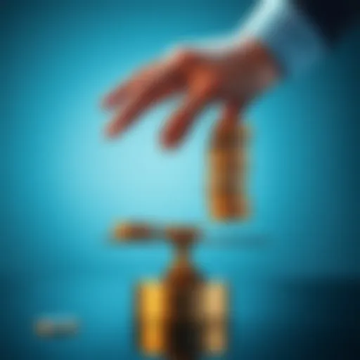 A person balancing coins on a scale, symbolizing financial balance and breakeven strategies.