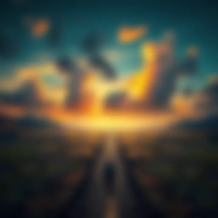 A person standing at a crossroads, contemplating a path marked by symbols of luck and skill, representing life choices and outcomes.