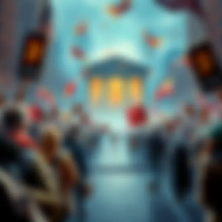 People participating in a bank run, moving cryptocurrencies to self-custodial wallets, emphasizing financial independence