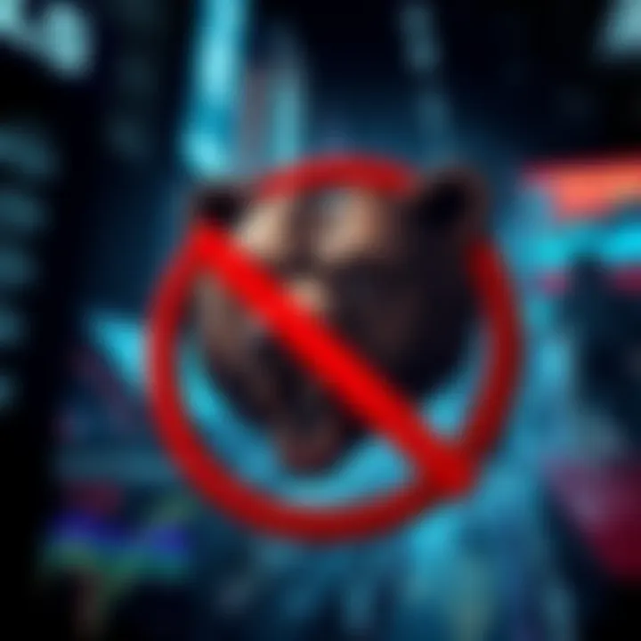 A bear symbol with a crossed-out sign, representing the ban on bearish discussions in MSTR forums.