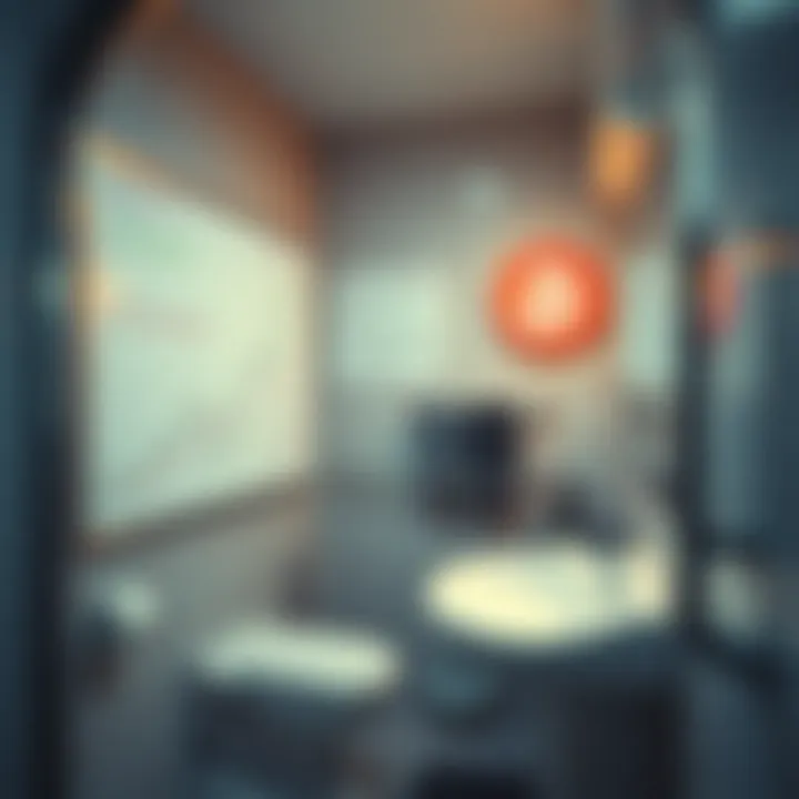 A workplace bathroom with a whiteboard displaying Bitcoin prices and trends, emphasizing a unique monitoring practice by a team.