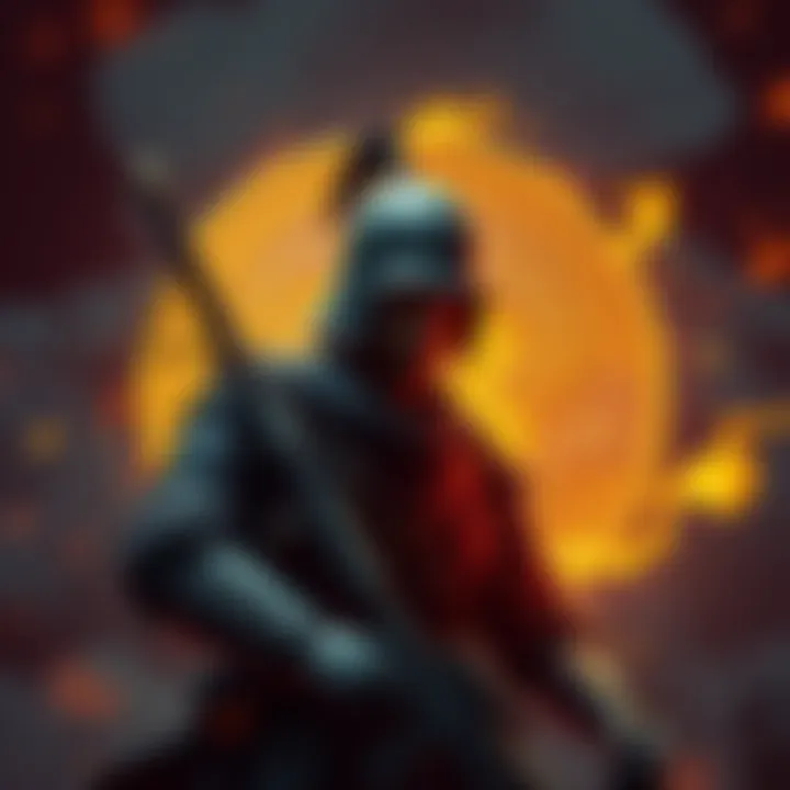 A soldier strategizing in front of a Bitcoin symbol, representing ancient tactics applied to modern finance