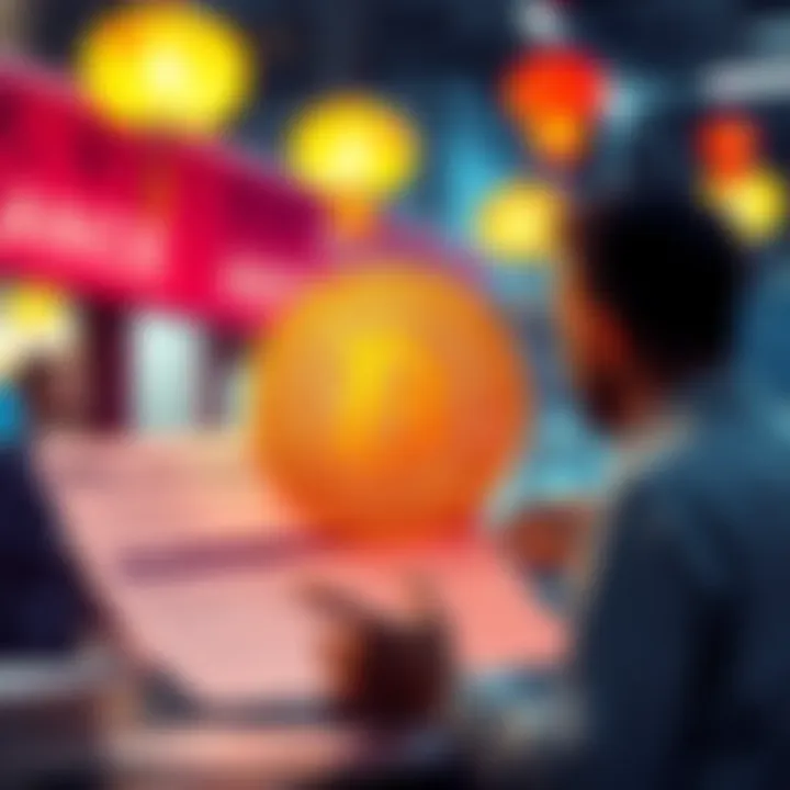 Graphic showing Bitcoin Cash logo with a loan application form and a person discussing financing options.