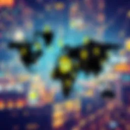 A visual representation of a global map with markers indicating Bitcoin Cash merchant locations