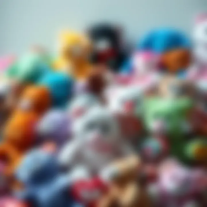 Beanie Babies Collection A colorful display of various Beanie Babies, showcasing their different designs and iconic styles, highlighting their appeal as collectibles.