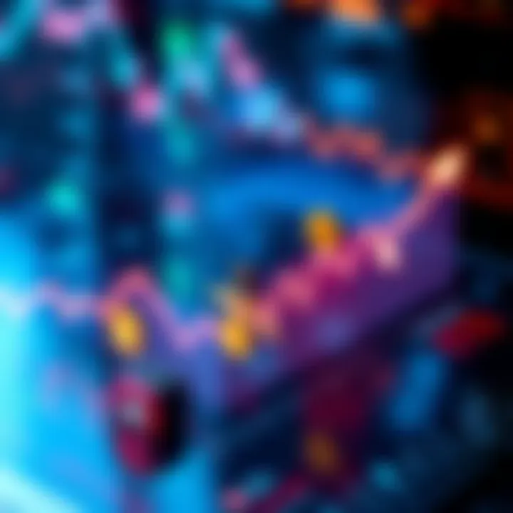 Bear Market Analysis A graph showing fluctuating bear market prices with icons representing ETFs and regulations, alongside a downward trend line.