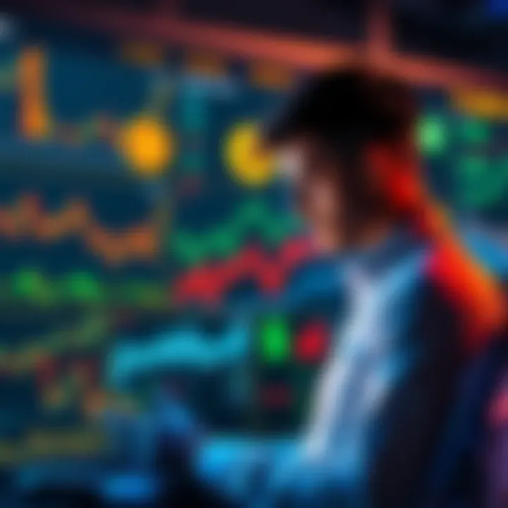 A person looking at multiple cryptocurrency charts and graphs, weighing their options for investment