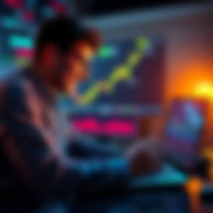 A person analyzing stock charts on a laptop with excitement for new trading opportunities