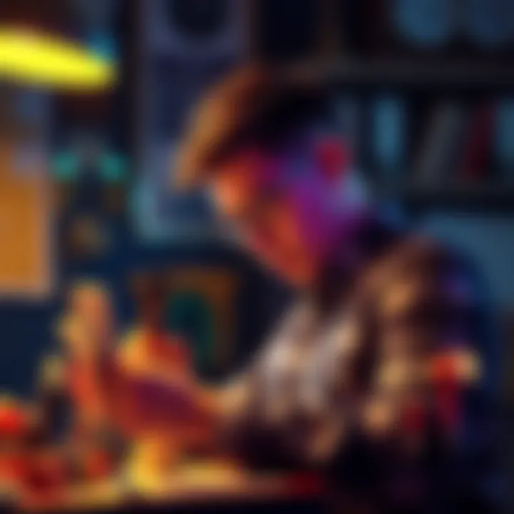 A person looking at various tools and resources, ready to start a new hobby or profession.