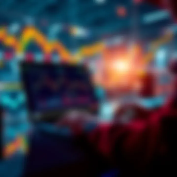 A person looking at stock and crypto charts on a laptop, analyzing market trends and patterns.