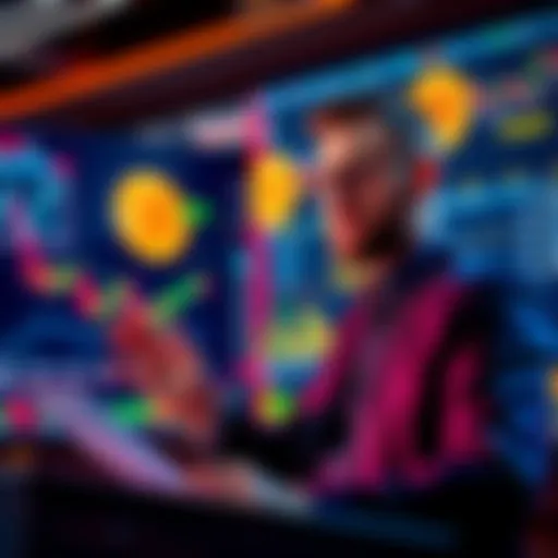 Ben analyzing Bitcoin charts with graphs showing price fluctuations