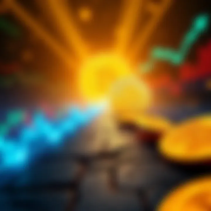 A visual representation of Berkshire Hathaway's potential entry into Bitcoin, showing a pathway with Bitcoin symbols and financial charts in the background.