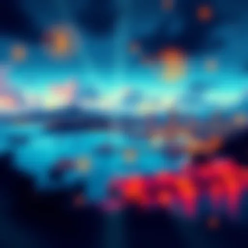 A vibrant illustration of Bermuda's skyline with blockchain symbols and digital currency icons overlayed, highlighting the island's move into cryptocurrency.