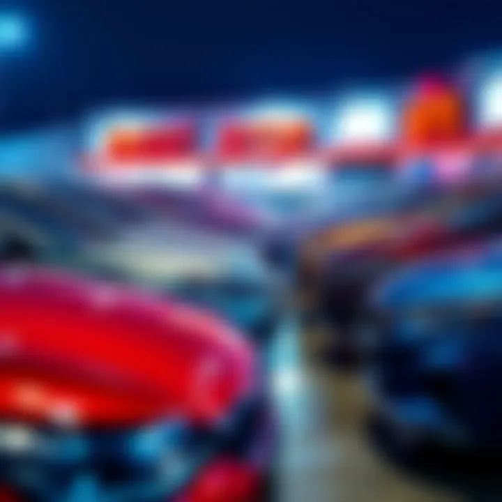 A row of shiny cars displayed for sale at Best Stop Auto Sales, showcasing various models and colors