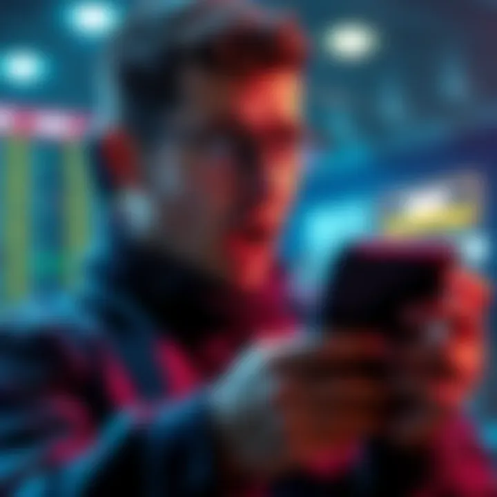 A bettor looking shocked while reviewing a betting screenshot on their device, showing manipulation in market odds.