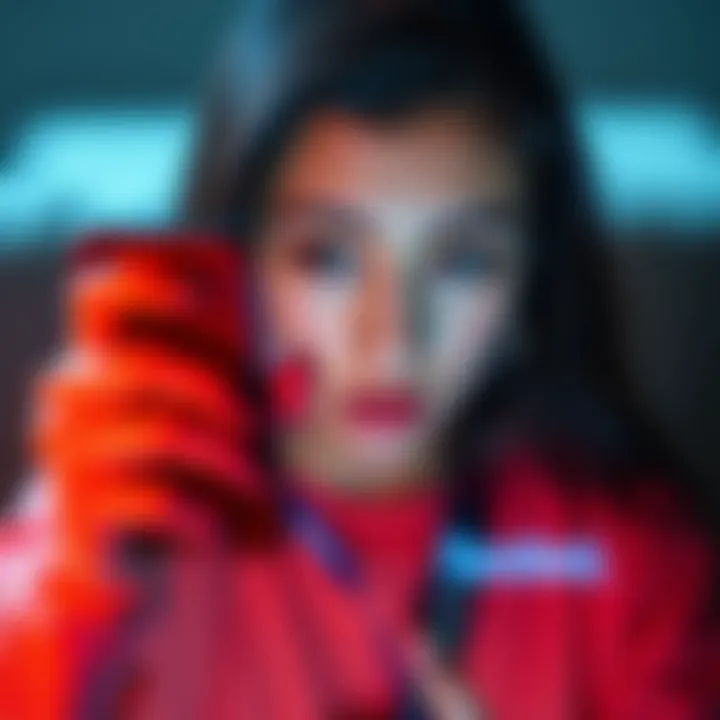 A person looks concerned while viewing a Facebook ad on a smartphone, indicating caution about potential scams.