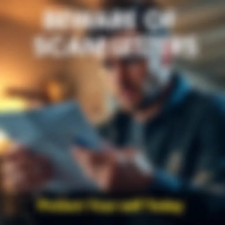 A person looks at a suspicious letter while holding a pen, with a concerned expression on their face.