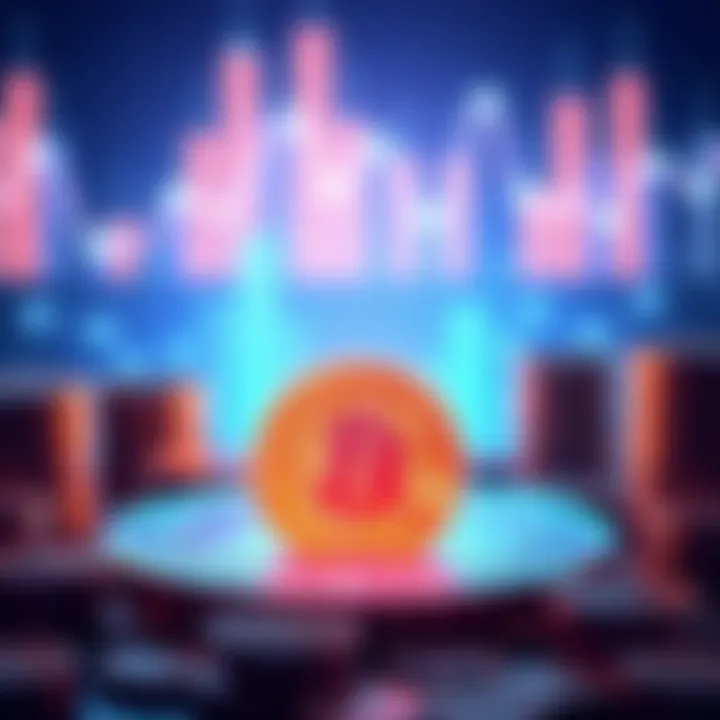 Illustration of digital bid tokens and the AB cryptocurrency symbol, representing investment opportunities in crypto.