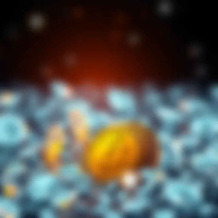 A graphic showing bid tokens with diamonds diminishing in the background, representing concern over resource depletion