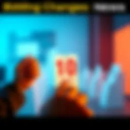 A digital graphic showing a bidding process with a price tag of 10K, emphasizing new rules for participation in bids.