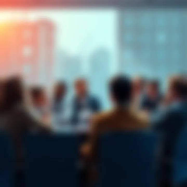 A group of diverse players discussing concerns about high costs in a bidding meeting