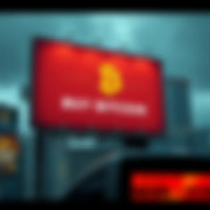 A large billboard displays an eye-catching message urging people to buy Bitcoin, set against a city backdrop.