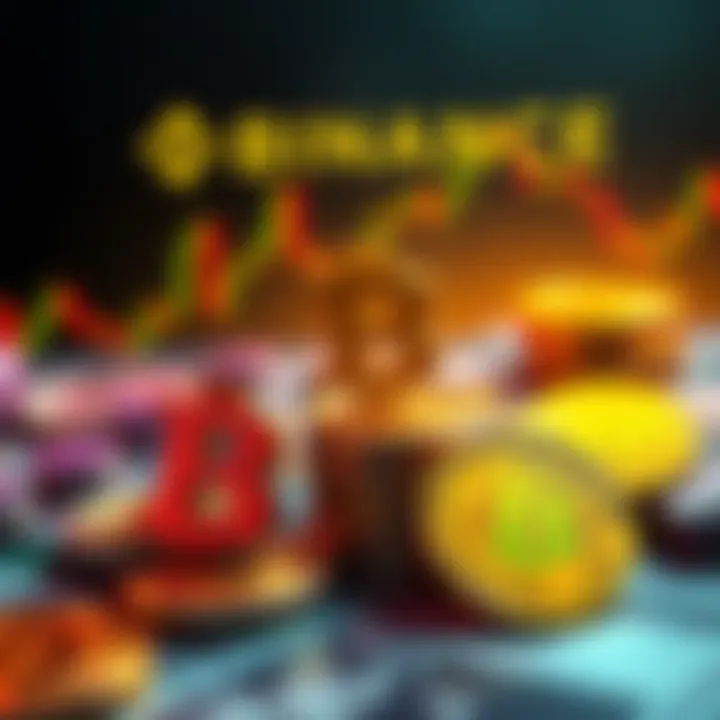 A visual representation of Binance selling Bitcoin without price impact, showing graphs and Bitcoin symbols with money involved.