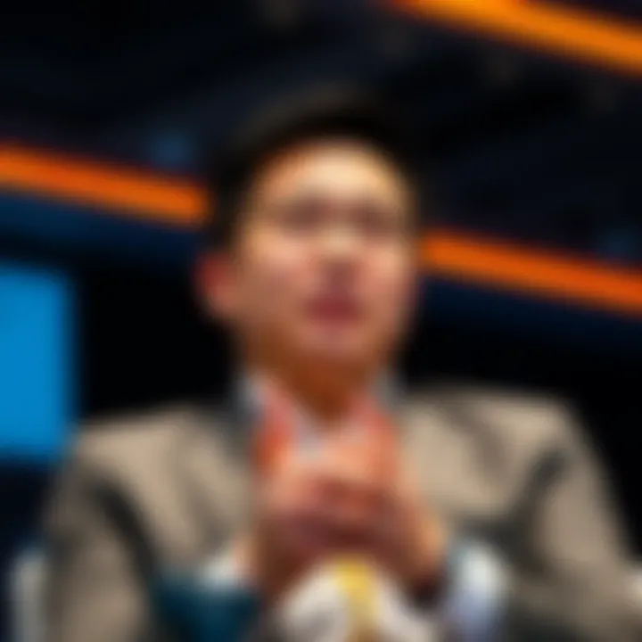 Changpeng Zhao, founder of Binance, speaking at a conference about privacy in cryptocurrency adoption.