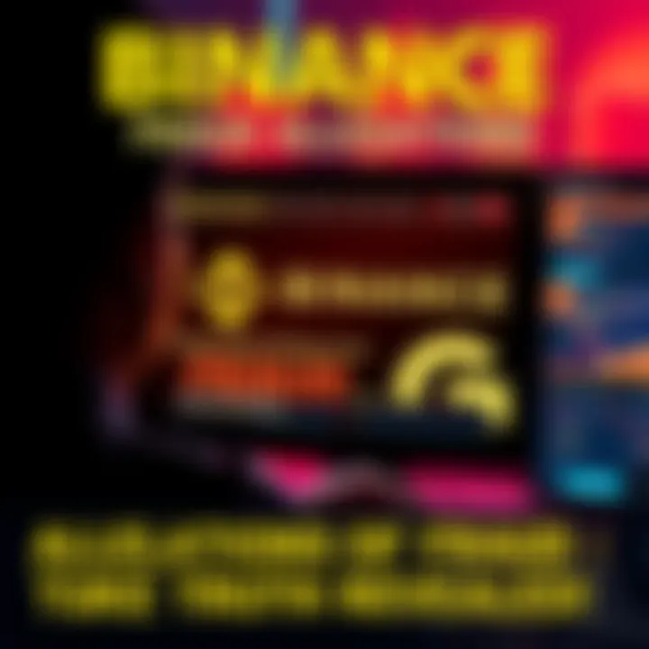 A person looking at a computer screen displaying Binance logo with negative news headlines about fraud