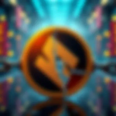 A Binance logo with a broken chain symbolizing the potential shutdown of the exchange and its impact on the crypto market