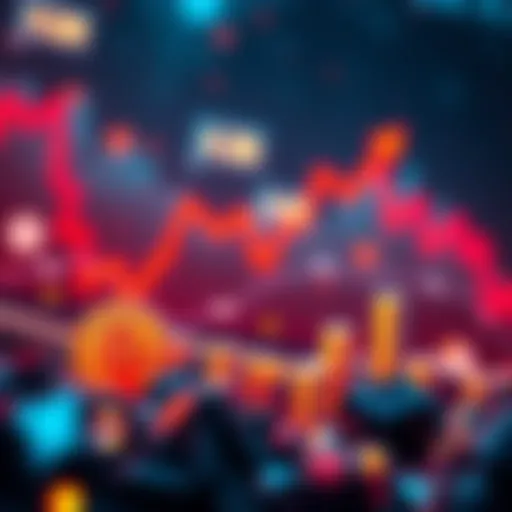 Graph showing Bitcoin's recent price drop with a downward trend line and geopolitical icons