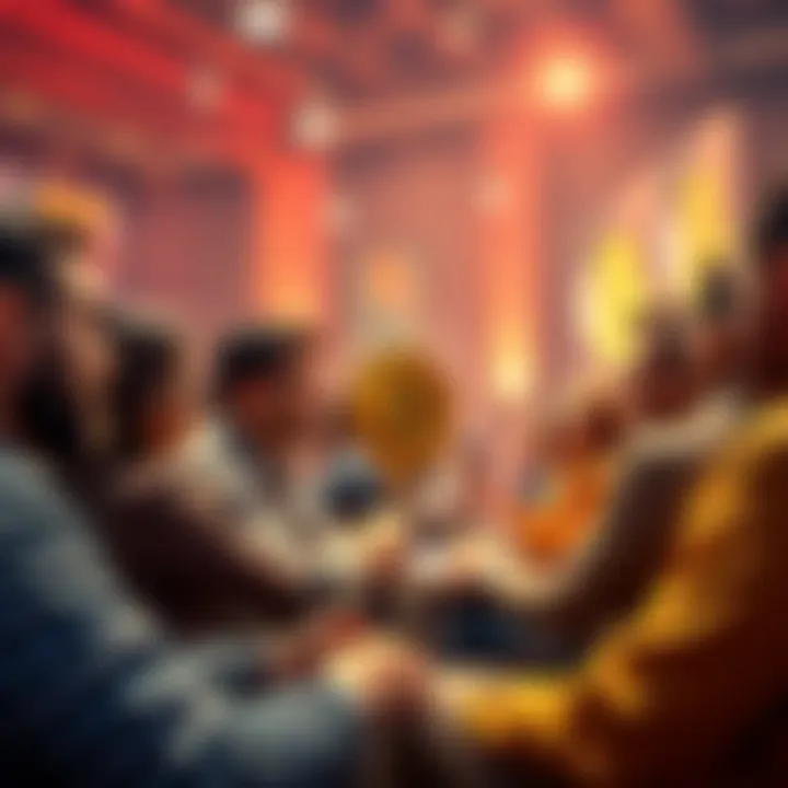 A group of people engaged in a lively conversation about Bitcoin, sharing ideas and questions in a forum setting.