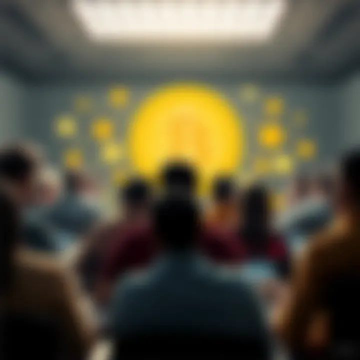 A group of people engaging in a lively discussion about Bitcoin on a forum, exchanging ideas and insights.