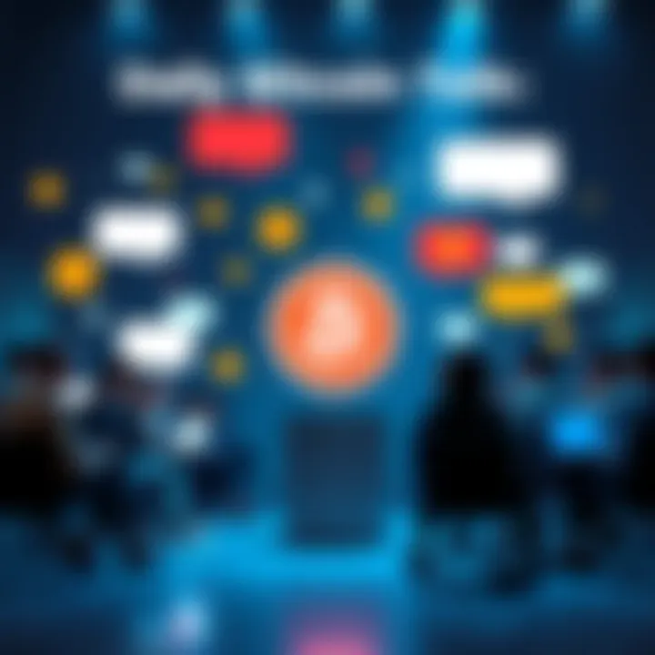 Bitcoin Discussion Thread People discussing Bitcoin with chat bubbles and laptops