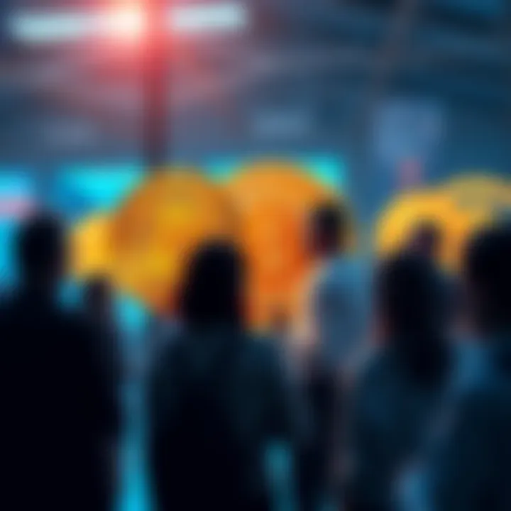 People engaging in a conversation about Bitcoin trends and insights
