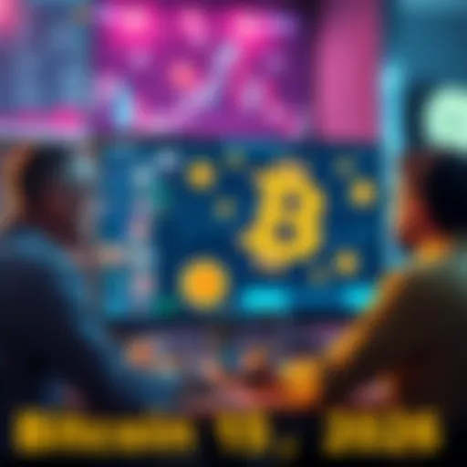 People engaging in a lively Bitcoin conversation online, sharing ideas and insights on a computer screen.