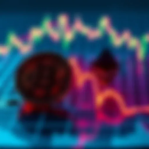 Bitcoin and Ethereum Price Chart A visual representation of a declining price chart for Bitcoin and Ethereum, showing volatility in the crypto market.
