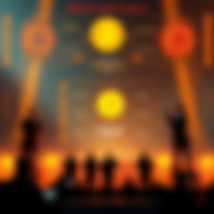 Visual representation of Bitcoin governance, featuring a chart showing decision-making processes and figures discussing protocol changes.