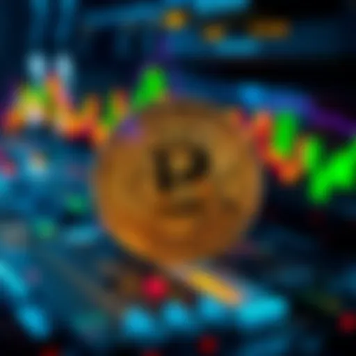 A graphic representation of the Bitcoin logo with mining equipment and a rising price chart in the background, symbolizing the recent halving event and its impact on investors.