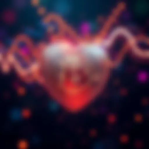 A heart symbol combined with a Bitcoin logo, representing the emotional connection people have with cryptocurrency as an investment.