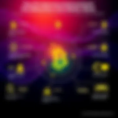 Graphic showing key Bitcoin improvement proposals with icons representing functionality, security, and scalability